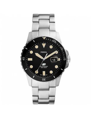 Mens Fossil Stainless Steel Watch - Black, Black