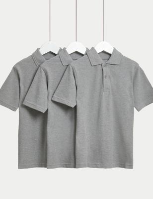 

Unisex,Boys,Girls M&S Collection 3pk Unisex Stain Resist School Polo Shirts (2-18 Yrs) - Grey, Grey