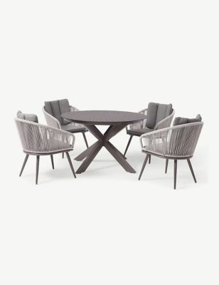 Royalcraft Aspen 4 Seater Round Garden Table & Chairs - Grey, Grey