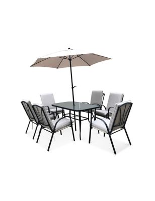 Royalcraft Amalfi 6 Seater Garden Table & Chairs - Black, Black
