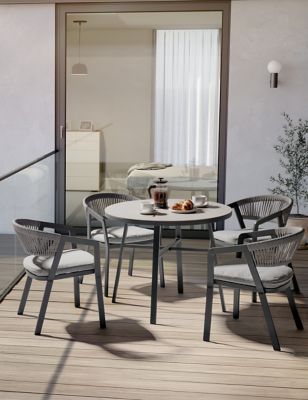 Kettler Cassis Garden Dining Table & Chairs - Grey, Grey
