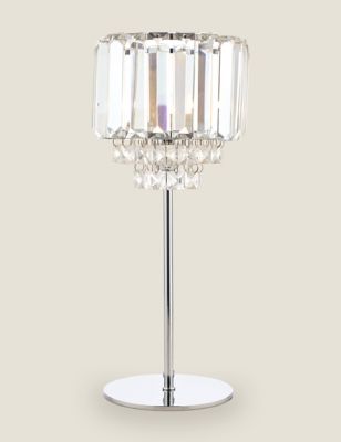 Laura Ashley Vienna Crystal Table Lamp - Silver, Silver
