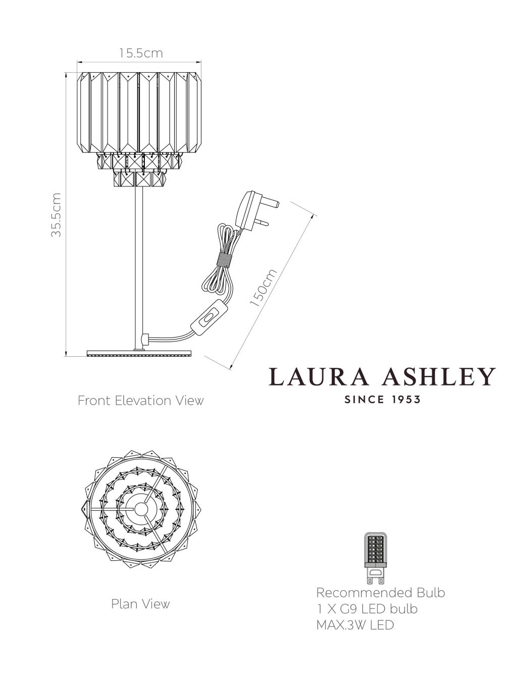 Vienna Crystal Table Lamp image 3