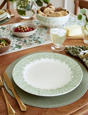 Set of 4 Morris & Co. Standen Dinner Plates - Green, Green