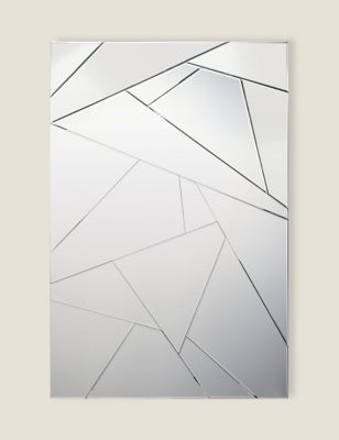 Dar Lecee Rectangular Wall Mirror - Silver, Silver