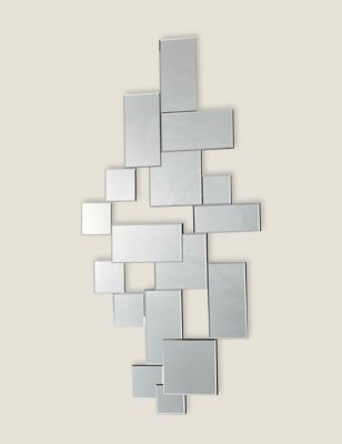 Dar Block Wall Mirror - Silver, Silver
