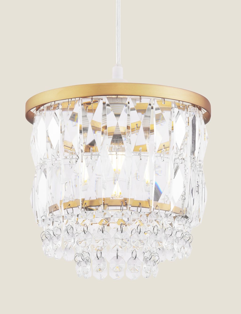 Rhosill Faceted Glass Easy Fit Pendant Light
