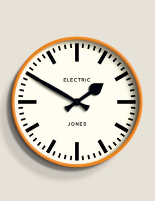 

Jones Clocks Railway Wall Clock - Orange, Orange