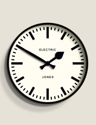 

Jones Clocks Railway Wall Clock - Black, Black