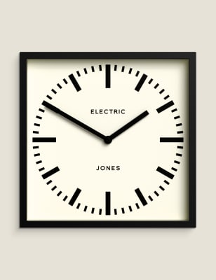 

Jones Clocks Reloj de pared con diseño de caja - Negro, Negro