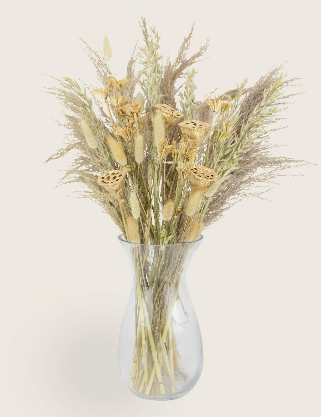 Artificial Dried Pampas & Lotus Pod Bouquet