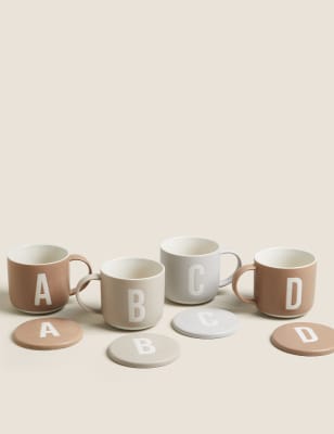 

Alphabet Mug & Coaster - Natural Mix, Natural Mix