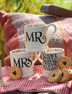 

Emma Bridgewater Set of 2 Mr & Mrs Toast Mugs - Black Mix, Black Mix