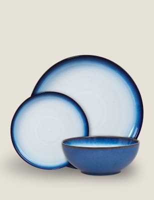 

Denby 12-teiliges Tafelservice „Blue Haze“ - Blau, Blau