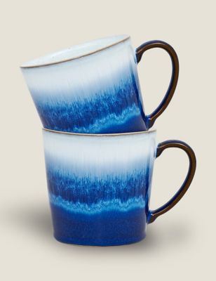 

Denby Set of 2 Blue Haze Large Mugs, Blue