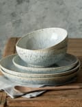 Halo&nbsp;– Lot de 4&nbsp;grandes assiettes à motif moucheté