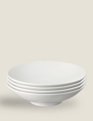 Denby Set of 4 Arc Pasta Bowls - White, White