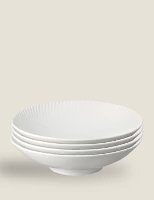 Denby Set of 4 Arc Pasta Bowls - 1SIZE - White, White