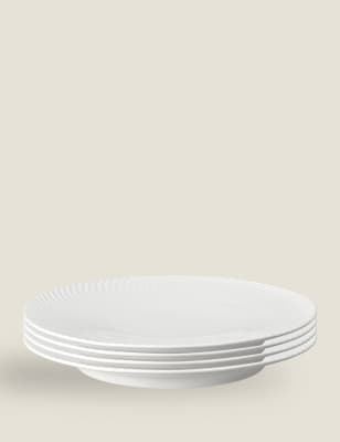 Denby Set of 4 Arc Dinner Plates - White, White