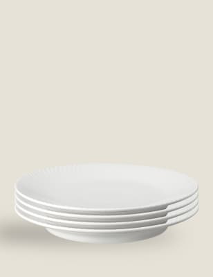 

Denby Set of 4 Arc Dinner Plates - White, White