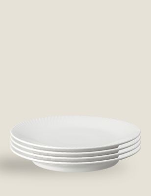 Denby Set of 4 Arc Dinner Plates - White, White