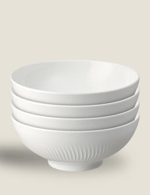 Denby Set of 4 Arc Cereal Bowls - 1SIZE - White, White