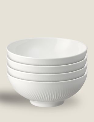 Denby Set of 4 Arc Cereal Bowls - White, White
