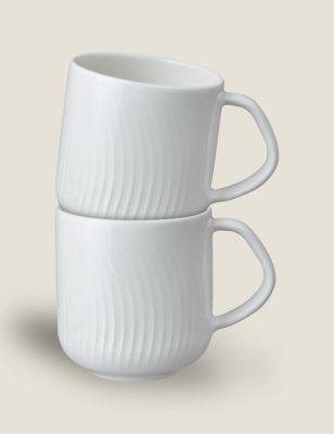 Denby Set of 2 Arc Mugs - White, White