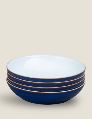 Denby Set of 4 Imperial Blue Pasta Bowls - Blue Mix, Blue Mix