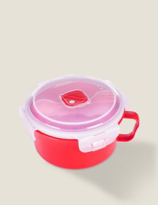 Good2Heat 900ml Microwave Bowl With Spork - Red, Red