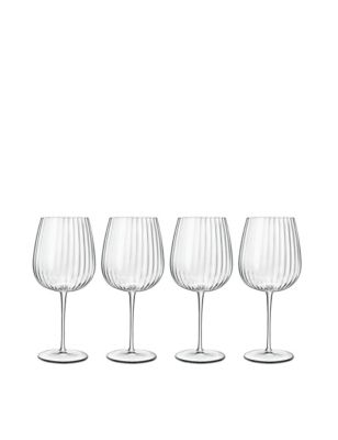 Luigi Bormioli Set of 4 Optica Burgundy & Gin Glasses