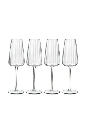 

Luigi Bormioli Set of 4 Optica Champagne Flutes, No Colour