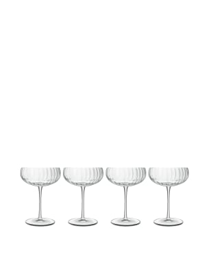 

Luigi Bormioli Set of 4 Optica Champagne Saucers, No Colour