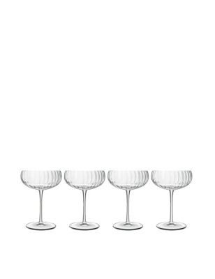 Luigi Bormioli Set of 4 Optica Champagne Saucers