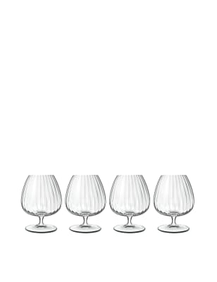 Luigi Bormioli Optica Set of 4 Cognac Glasses