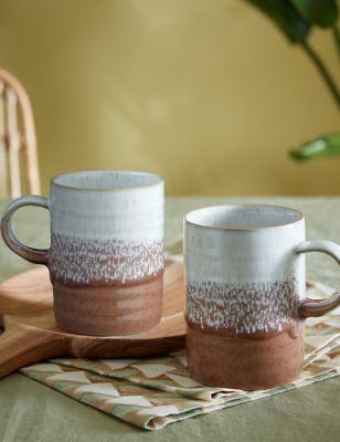 Denby Set of 2 Kiln Accents Rust Mugs, Rust