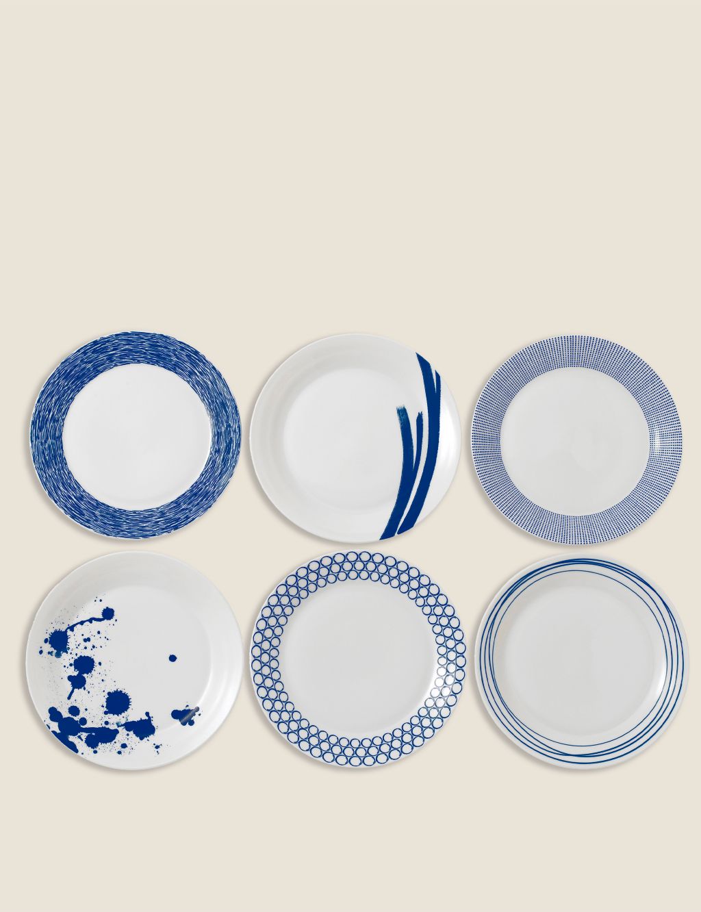 Set of 6 Pacific Blue Dinner Plates