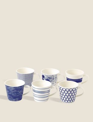 Set of 6 Pacific Blue Mugs