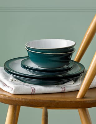 

Denby 4er-Set Müslischüsseln „Greenwich“ - Dunkelgrün Melange, Dunkelgrün Melange