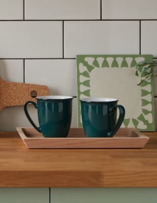 

Denby Set of 2 Greenwich Mugs - Dark Green Mix, Dark Green Mix
