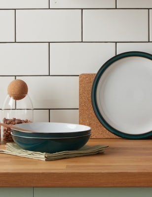 

Denby Set of 4 Greenwich Pasta Bowls - Dark Green Mix, Dark Green Mix