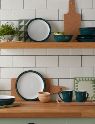 

Denby Set of 4 Greenwich Side Plates - Dark Green Mix, Dark Green Mix