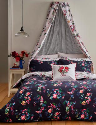 Cath Kidston Pure Cotton Ribbon Roses Bedding Set - SGL - Navy, Navy