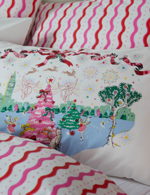 

Cath Kidston Ropa de cama 100% algodón con diseño de cielo navideño - Multi, Multi