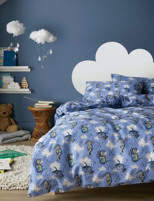 

Cath Kidston Peace Dragons Pure Cotton Bedding Set - Blue, Blue