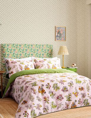 Harlequin Pure Cotton Sateen Woodland Floral Bedding Set - DBL - Rose, Rose