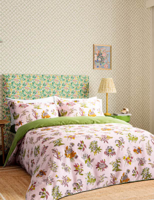 Pure Cotton Sateen Woodland Floral Bedding Set - GR