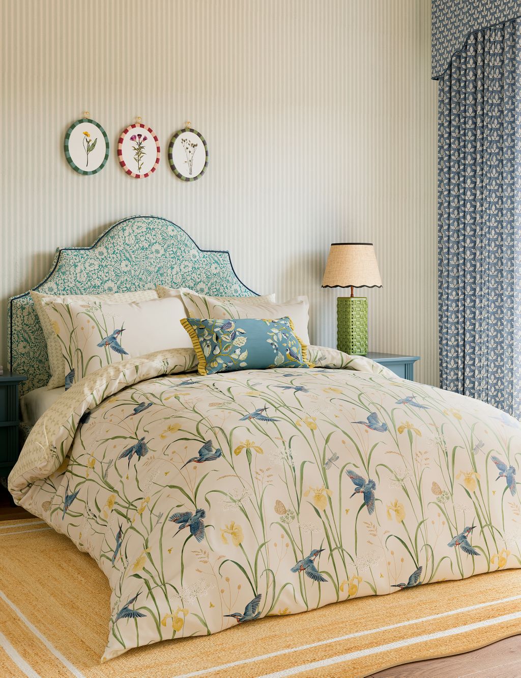 Pure Cotton Kingfisher & Iris Bedding Set