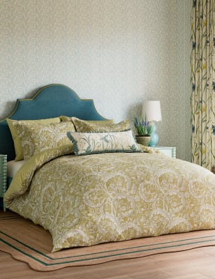 Sanderson Pure Cotton Tila Lime Bedding Set - SGL - Gold, Gold