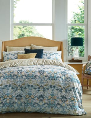 

William Morris At Home Pure Cotton Strawberry Thief Bedding Set - Ochre, Ochre